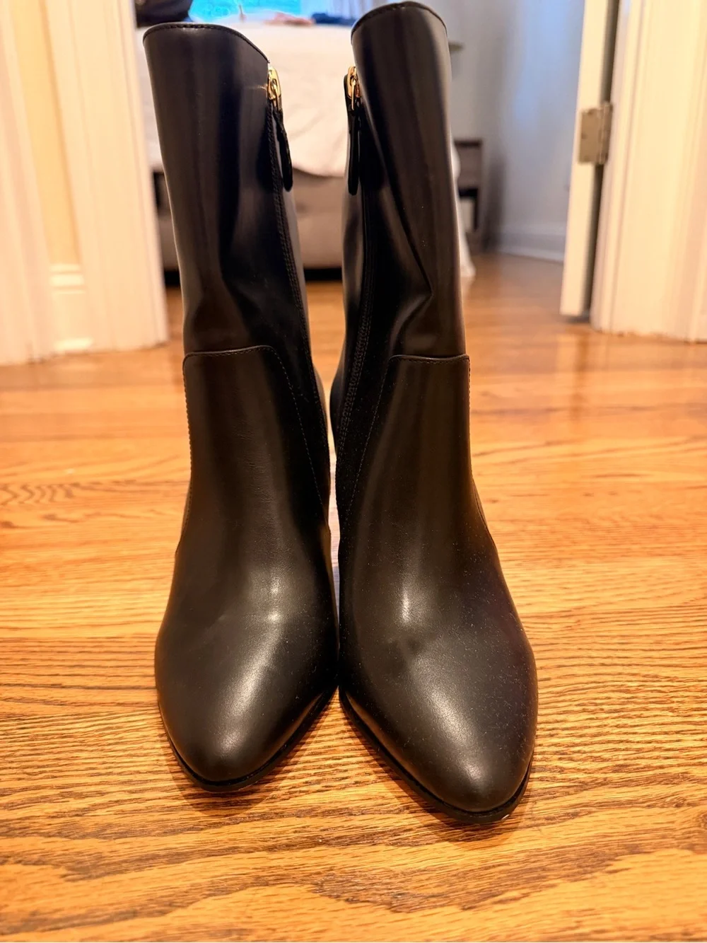 INC Black Pointed Toe Ankle Boots with Side Zip